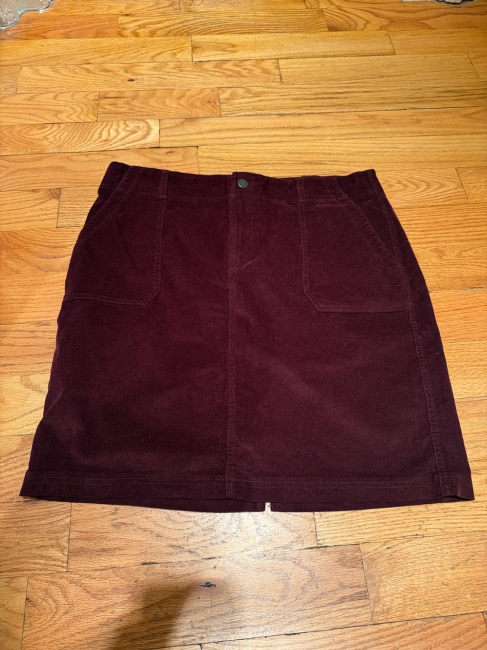 Burgundy Corduroy Mini Skirt